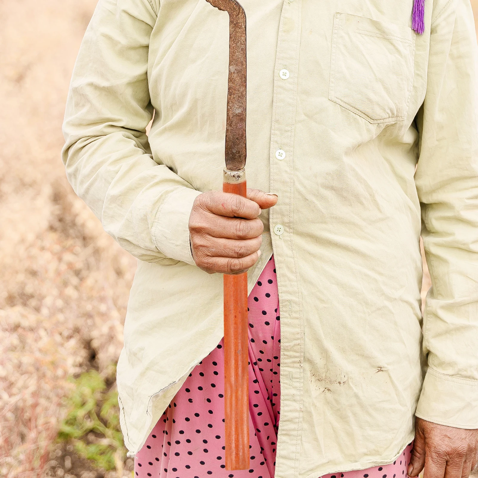 Замена деревянной ручки из твердой древесины для садовых инструментов, мотыковые лопаты, практичная ручка для фермерского инструмента, деревянная ручка лопаты