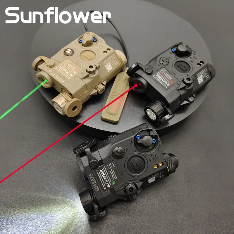 Tactical PEQ15 Red Green IR Laser Dot Sight Aiming Laser White LED Scout Light For 20mm Rail Airsoft Hunting Weapon Light PEQ-15