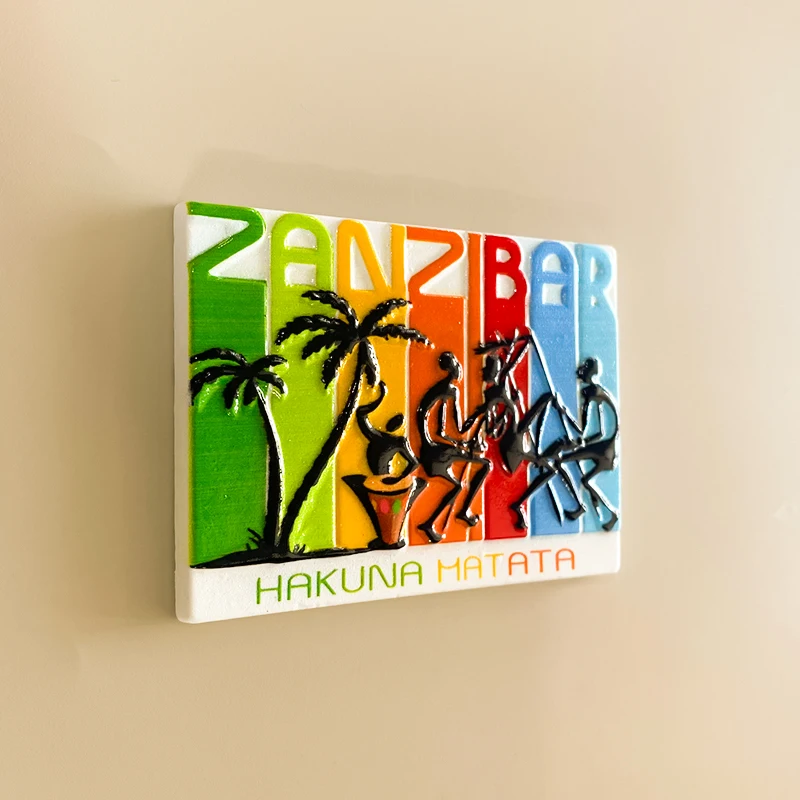 3D resin magnetic refrigerator coconut tree cultural refrigerator magnet sticker for Zanzibar tourism souvenirs for home decorat