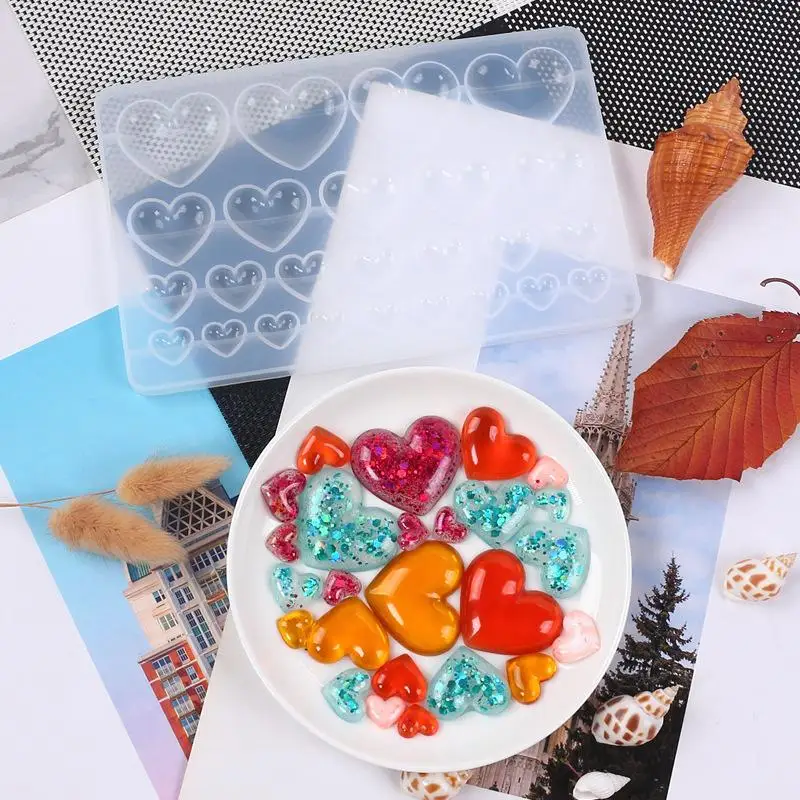 New Love Heart Silicone Mold Different Size Pendants Casing Moulds Handmade DIY Tool