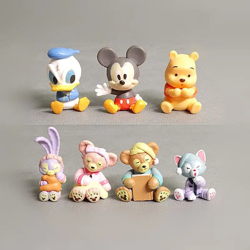 Disney Cute Q Version Topolino Paperino Winnie the Pooh StellaLou Cartoon Doll Figure Moda Ornamento decorativo personalizzato