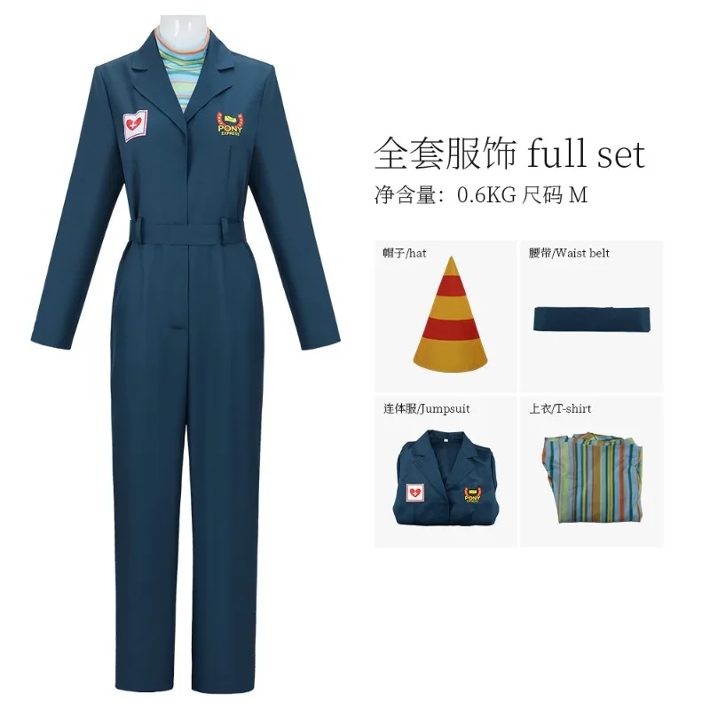 Anya Cosplay Dark Blue Jumpsuit with Belt Costume Game Mouthwashing Jimmy Women Cosplay Costume Halloween Fashion Suit Adult