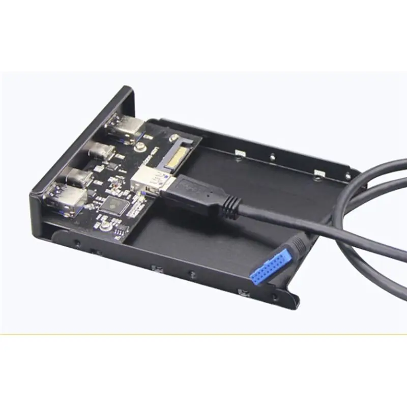 Stylish-USB Hub USB C Hub 3.5 Inch Floppy Drive Front Panel 2 Port USB 3.0 + 2 Port USB 3.1 Type C 20 Pin Connector