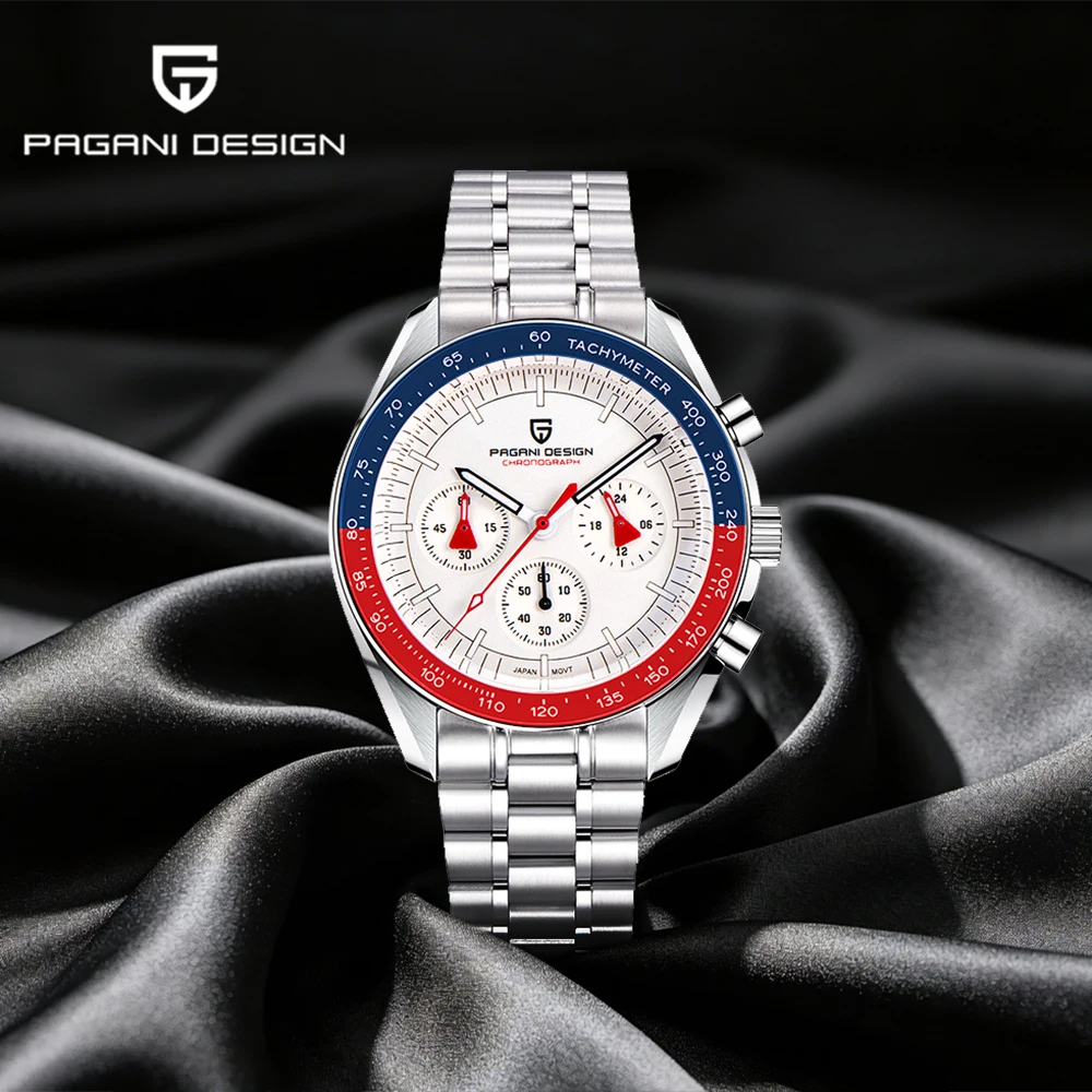 Pagani Design Moon Men's Watch 2026 Fashion Quartz Watch Men's Speed Sports Chronograph Luxury AR Sapphire Luminous Men's Watch