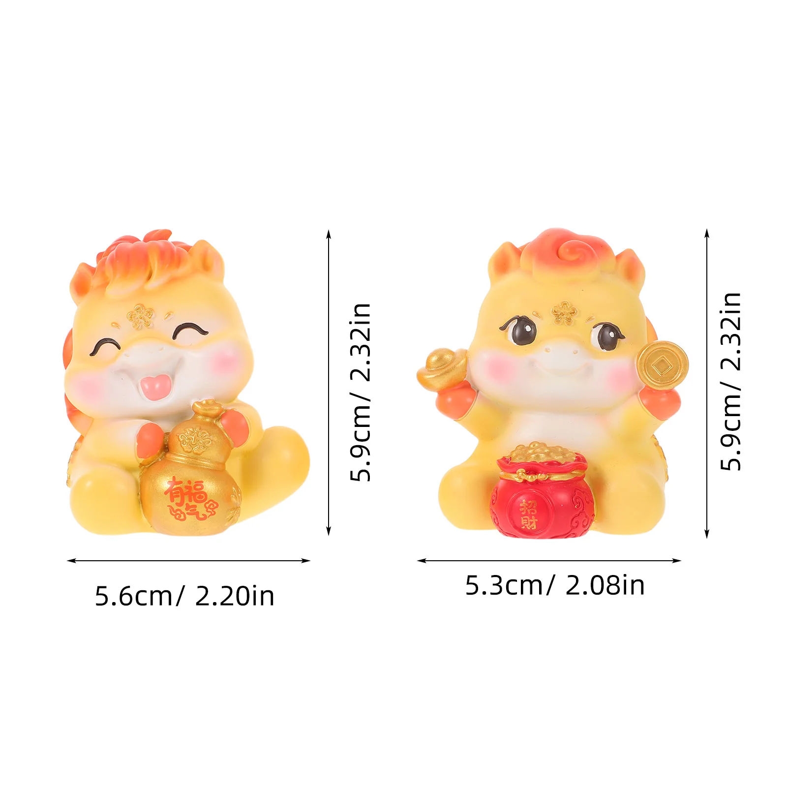 2 قطعة التماثيل الراتنج الحصان الصغير محظوظ زخارف مكتب السنة الصينية الجديدة 2026 تماثيل صغيرة للحيوانات الصينية السنة الجديدة حلية #3