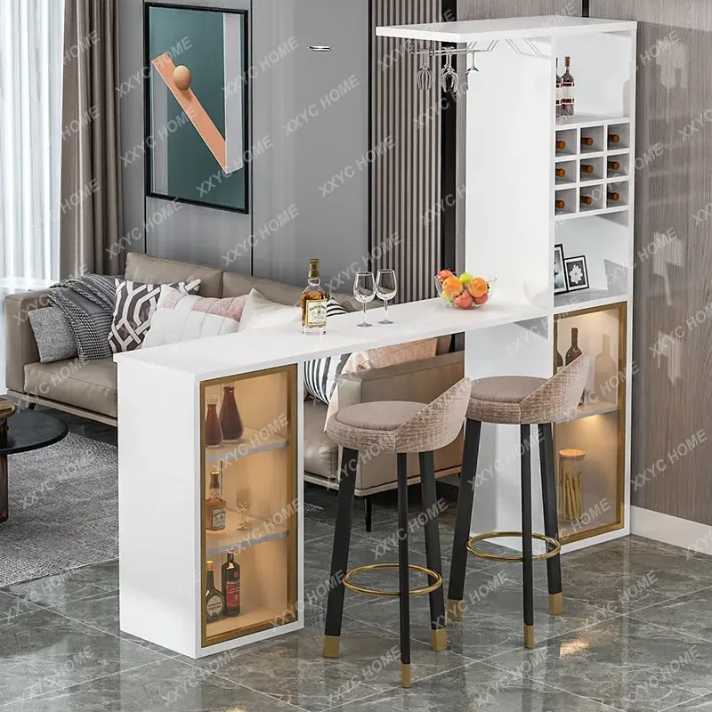 Wall Long Table Living Room Wine Cabinet Integrated Table High Bar Table Living Room Partition Hallway Wine Cabinet