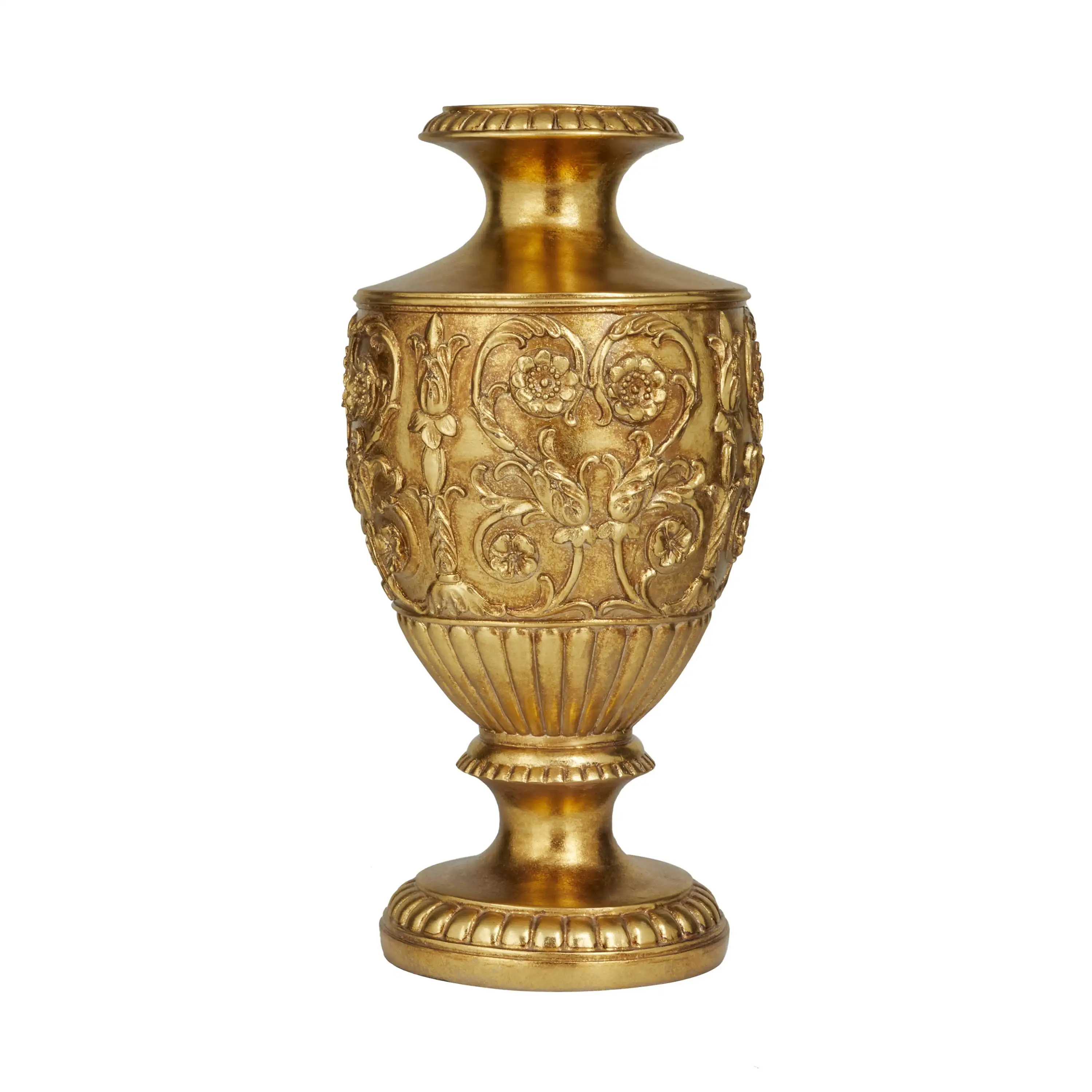 

16 Carved Gold Polystone Vase