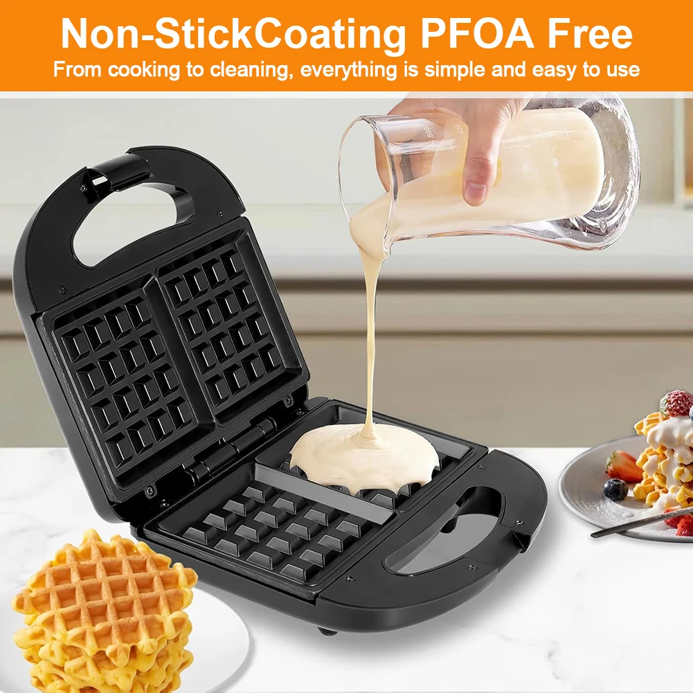 Multi Functional Mini Waffle Sandwich Cake Maker Household Breakfast Electric Baking Pan Dessert Making Machine Non-stick Pan