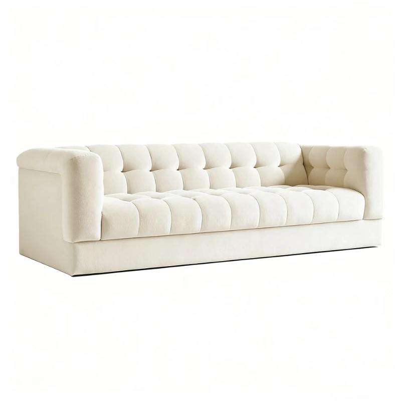 High comfort, cotton and linen fabric buckle sofa Internet celebrity photo background