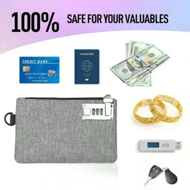 현금 여권 신용 카드 보관 현금 가방을 위한 잠글 수 있는 돈 가방 동전 지갑