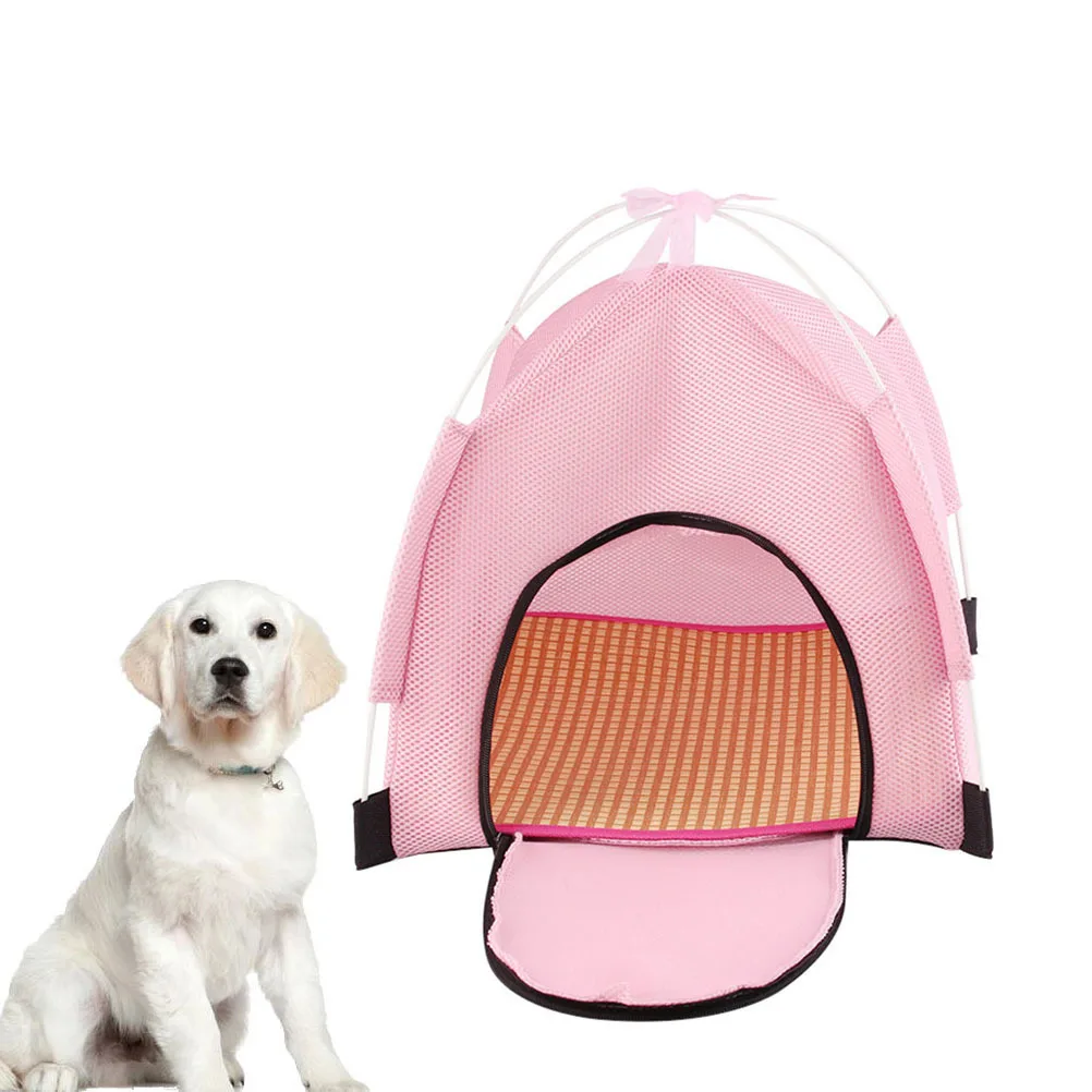 Tente pour animaux de compagnie rose pliable Portable utilisation intérieure extérieure facile à nettoyer Structure solide idéale pour les petits animaux tente extérieure Portable pour animaux de compagnie