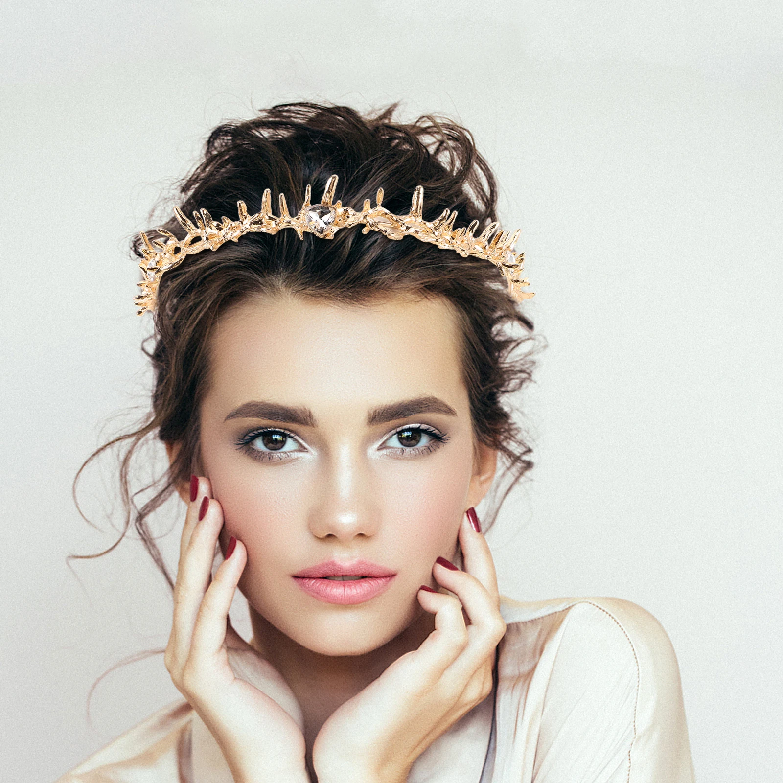 

Gothic Of Gold King Headpiece Halloween Costume Party Accessory Lightweight Handcrafted Tiara For Women Cosplay Festival