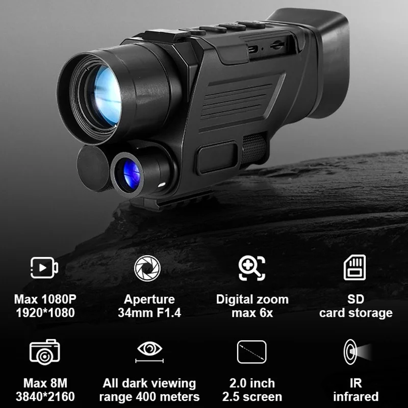 2023 New Night Vision Monocular Goggles 1920x1080 Video 30x Zoom 400m Range With 32GB Card For Hunting Camping Surveillance