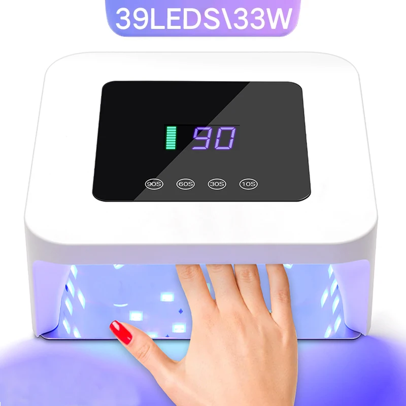 33 واط قابلة للشحن الأشعة فوق البنفسجية LED مسمار مصباح 39LED المهنية اللاسلكي هلام البولندية تجفيف مصباح للتقليم مع المدمج في بطارية مسمار الفن #1