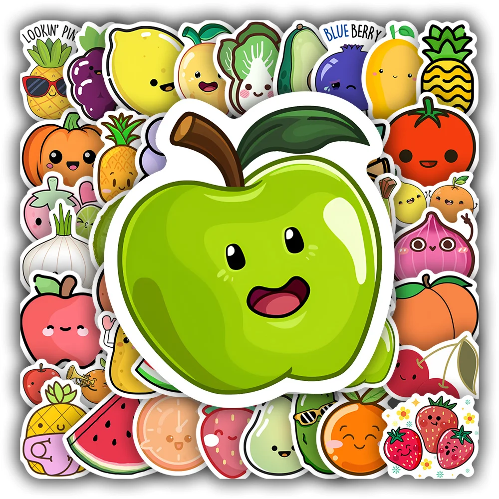 Niedliche Cartoon-Frucht-Aufkleber DIY Wasserfeste Vinyl-Sticker für Scrapbook Tagebuch Junk Journals Laptop Handy Flaschen Dekorative Spielzeuge
