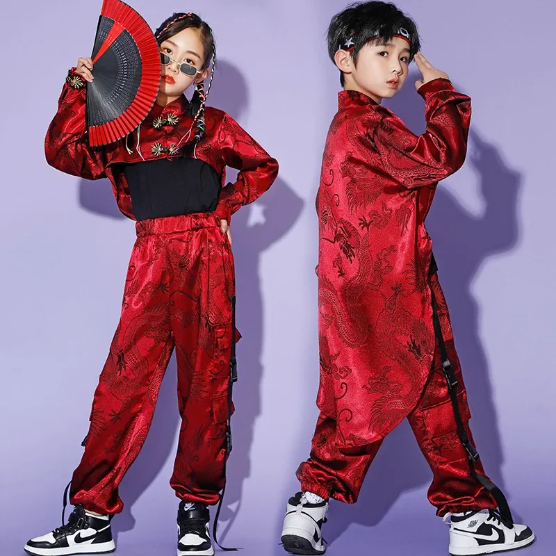 

Children street dance Boys performance clothes Girls jazz dance clothes on the catwalk Kids Rock suits National clothing