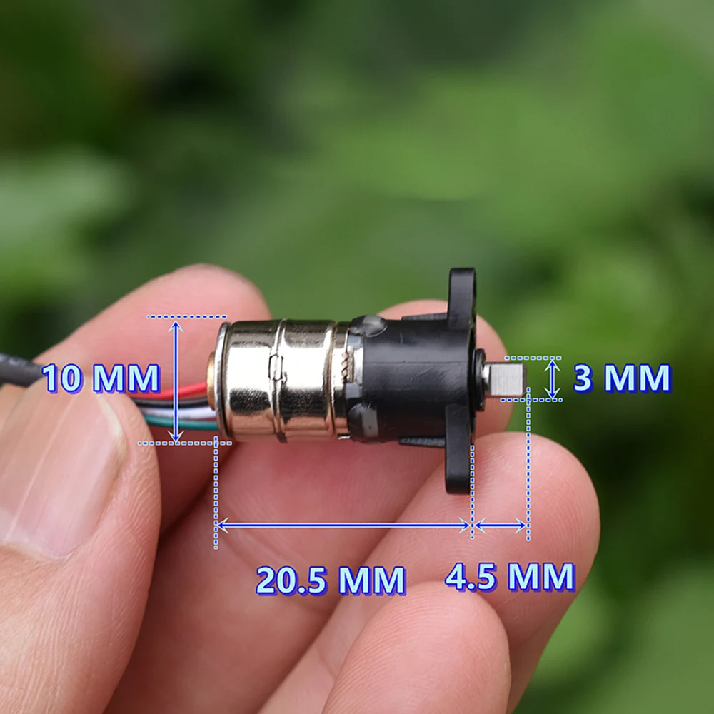 Mini Motor paso a paso de 10mm, micromotor bifásico de cuatro cables, pequeño Motor de desaceleración planetaria, relación de desaceleración 1:19