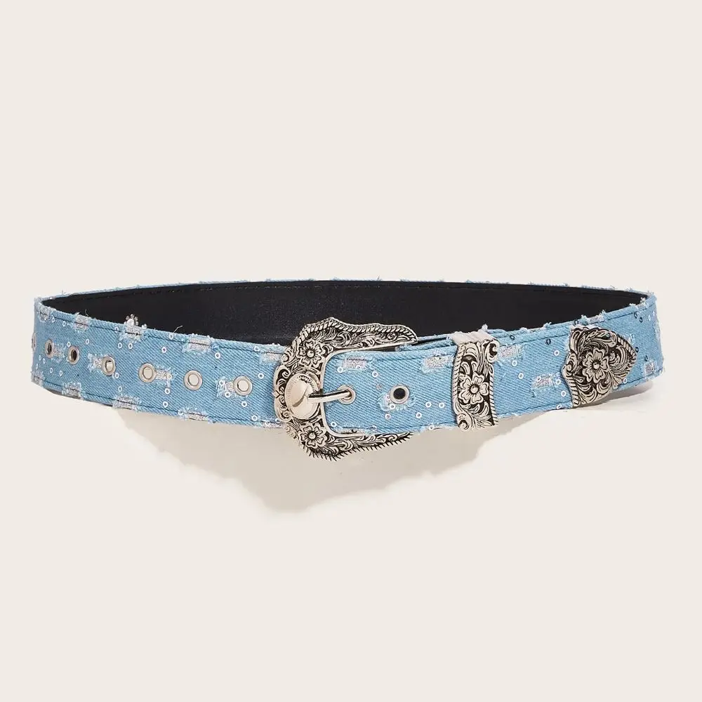 تصميم الأزياء الفاخرة حزام جلد عريض خمر تنوعا فاسق الدنيم حزام جوفاء