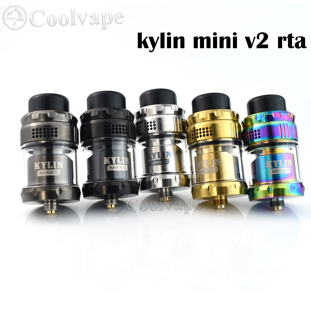 Wolfcoolvape 24.4mm Kylin Mini V2 RTA Tanque Vape Atomizador 3ml/5ml Capacidade Bobina Única RTA com 510 Rosca para Mods E-Cig