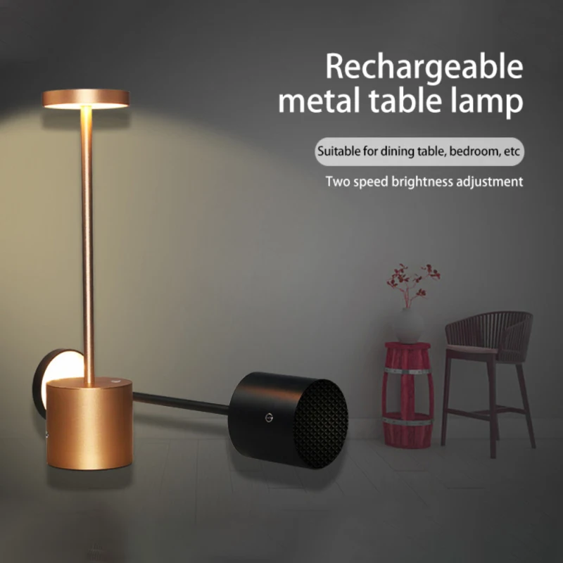 LED Rechargeable Desk Table Lamps Touch Dimming Night Light for Bar Hotel Living Room Beside Table Lamp Decor Light with 3 Color