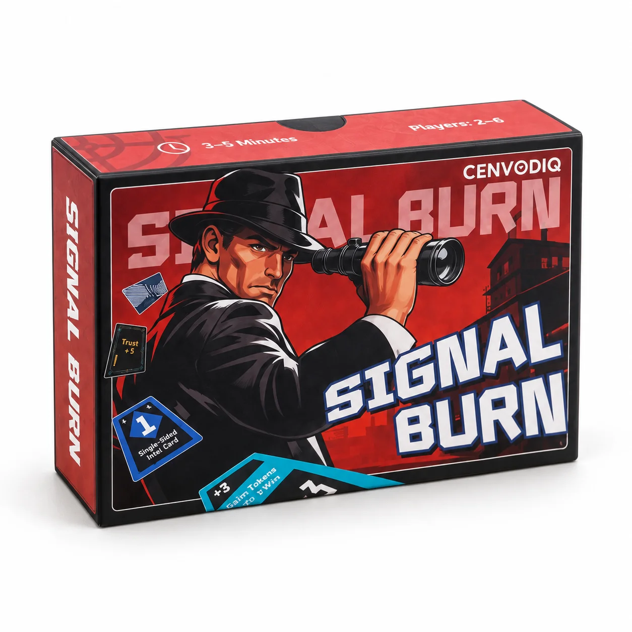 Signal Burn Push Your Luck Card Game for 2-6 Players, Target 21 Number Strategy, Draw or Hold Choices, Command Cards, Ages 14+