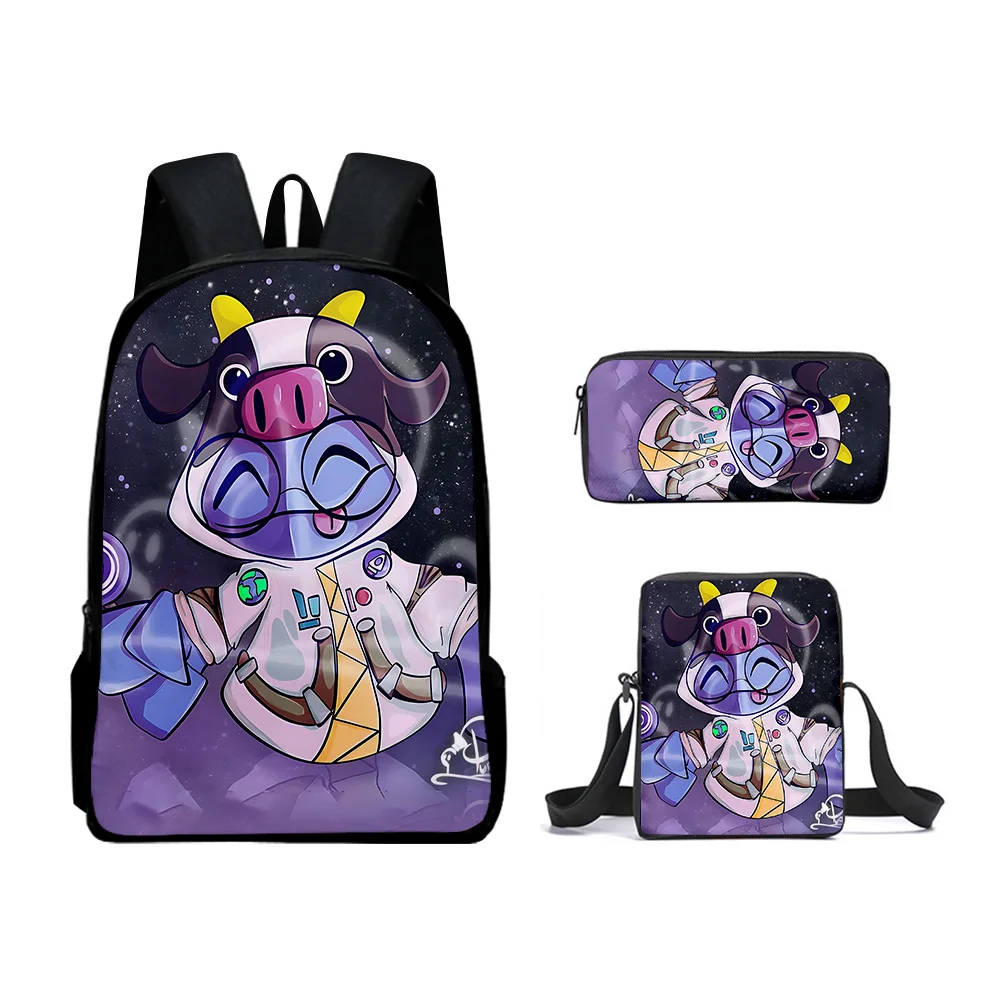 Trendy Yeeps Hide and Seek 3D Print 3pcs/Set pupil School Bags Laptop Daypack Backpack Inclined shoulder bag Pencil Case