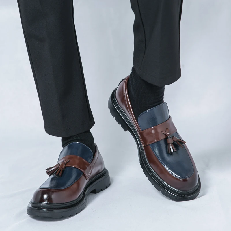 

Designer Business Formal Leather Shoes Luxury Brand Men Casual Shoes Loafers Fashion Soft Sole Comfortable Tassel Driving Shoes
