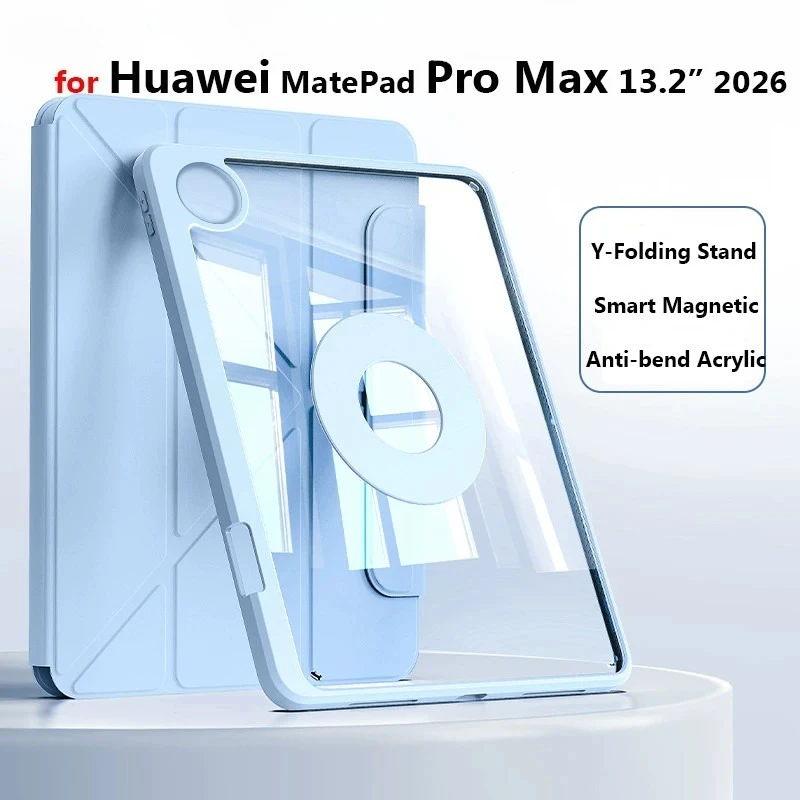 Y Foldable Support Multi Angles Strong Magnetic Acrylic Case for Huawei MatePad Pro Max 13.2 12.2 Air 12X with Pencil Holder