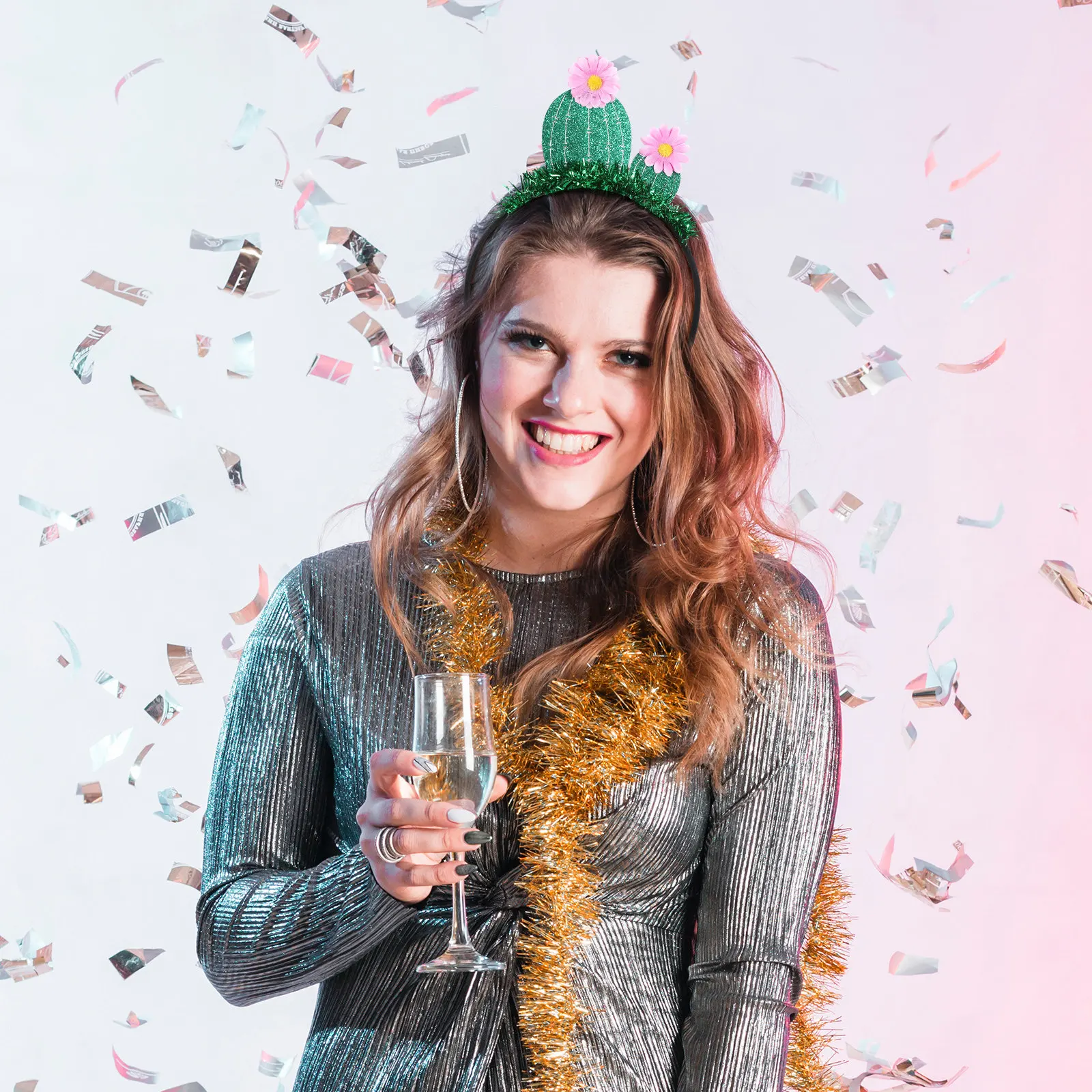 

2Pcs Cactus Hair Hoop Lovely Headgear for Women Girls Party Hairband Festival Wedding Birthday Selfie Prop Spring Headwear Gift