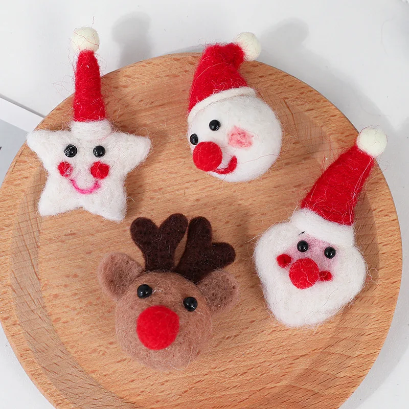 "Felt Christmas Ornaments DIY Kit - Santa Snowman Star Set - Xmas Tree Hanging & Tabletop Decor