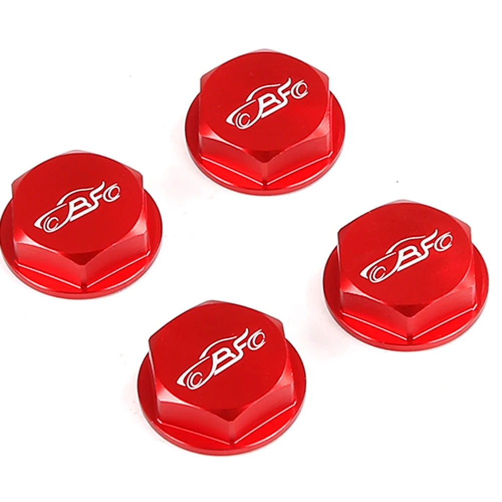 CNC Metal Wheel Nut for 1/5 Scale HPI KM RV Baja 5B 5T SS 5SC for 1/5 HPI ROFUN ROVAN KM BAJA 5B RC CAR -Red