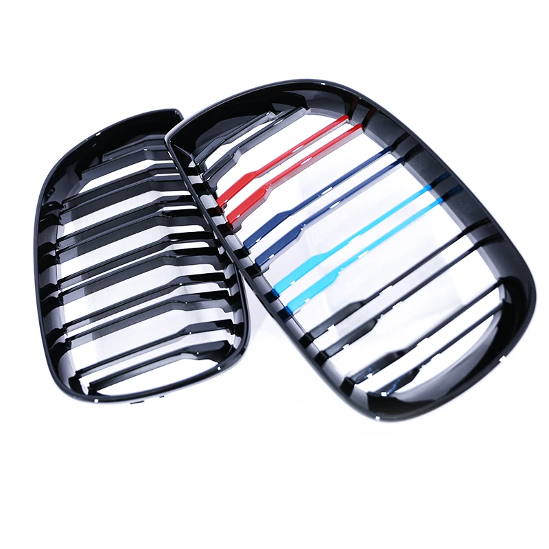 M Color Double Line Slat Kidney Grille Sharp Look Grill For BMW 1 Series E81 E87 E82 E88 Compatible with 116 120i 128i 130i 135i
