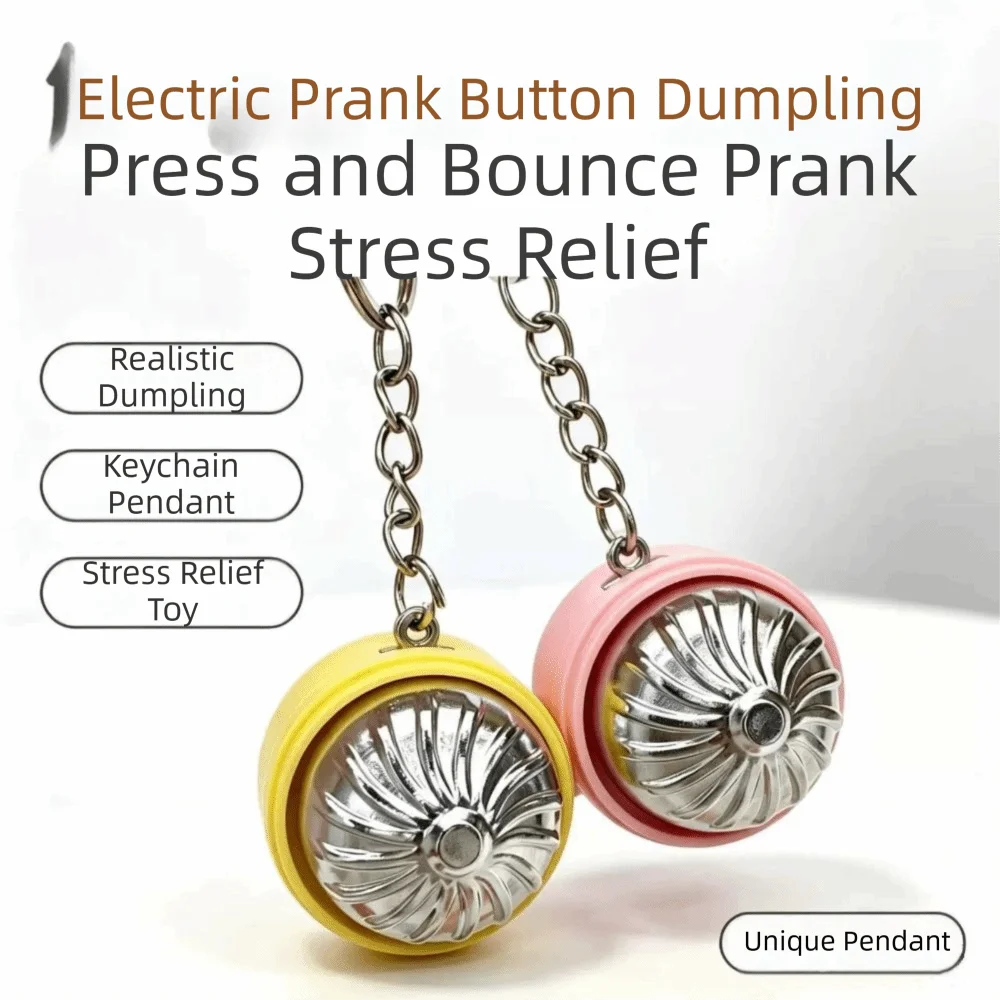 Novelty Safe Fun Prank Dumplings Simulation Pendant Electric Prank Interesting Plastic Steamer Bun Keychain April Fools Day