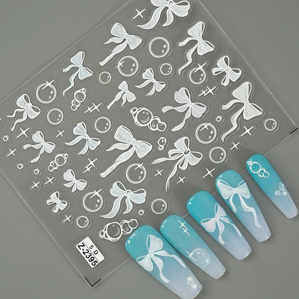 Adesivi per unghie con ali ad arco Copertura completa Decorazioni per nail art 3D per donne Decalcomanie per unghie rimovibili alla moda e facili da applicare