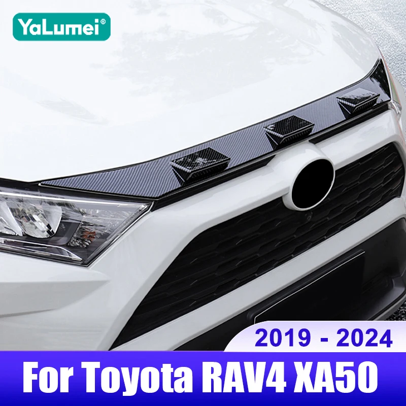 For Toyota RAV4 2019 2020 2021 2022 2023 2024 RAV 4 XA50 Hybrid Car Front Grille Grill Hood Engine Cover Trim Accessaries