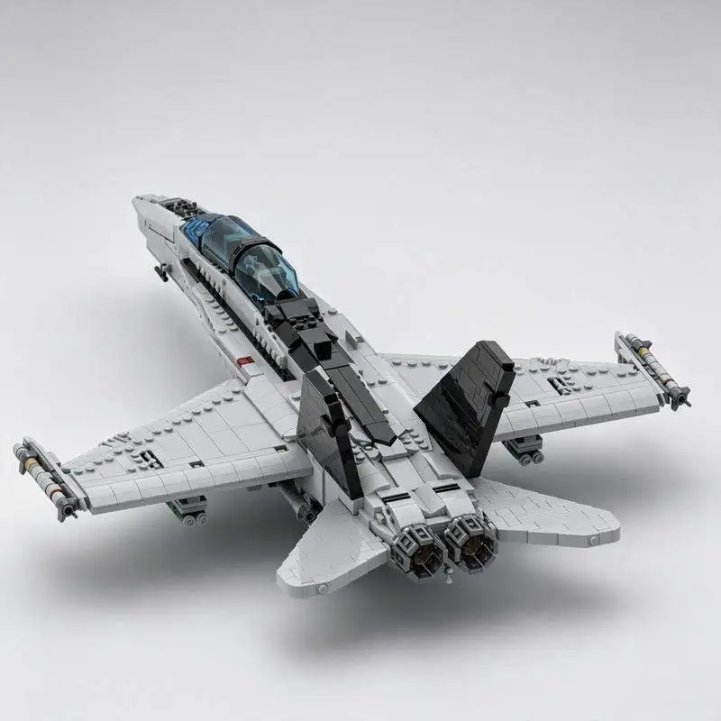 1857PCS Twin Engine Fighter Jet Build Blocks Modern Aircraft Model DIY Assembly Toy Detailed Engineering Display Collection Gift