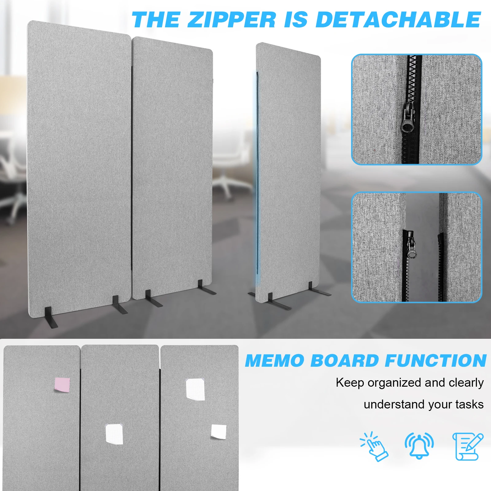 

3 Panels Folding Room Divider Folding Portable Partition Screens Folding Privacy Screens for Office Room Restaurant Hospital