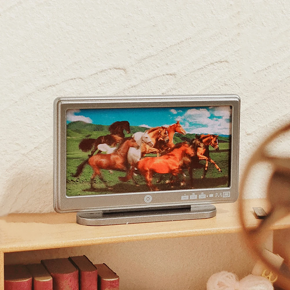 

1/12 Dollhouse Miniature Resin Television with Remote Control Mini TV Toy Doll House Accessories Decoration