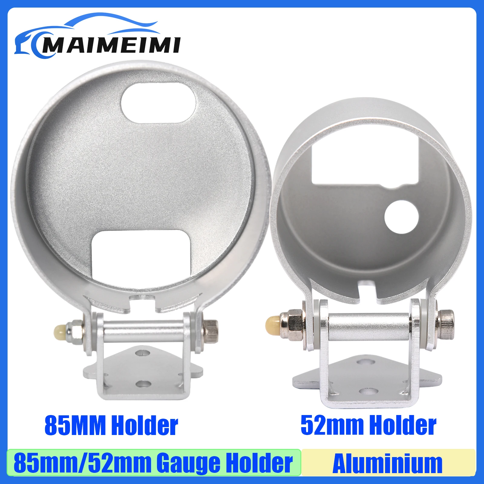 GOOD Quality Aluminium 52mm Gauge Holder Mount Cup Pod Auto Modified Instrument Meter Rack Car 85mm Gauge Holder Silver Custom