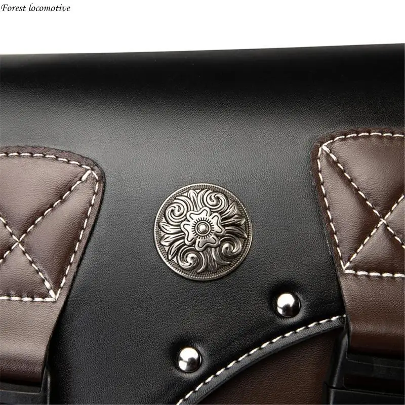 

PU Leather Motorcycle Saddlebags Side Tool Bag Vintage Designs with Ample Storage Space for Essential Tool for Bike 32GB