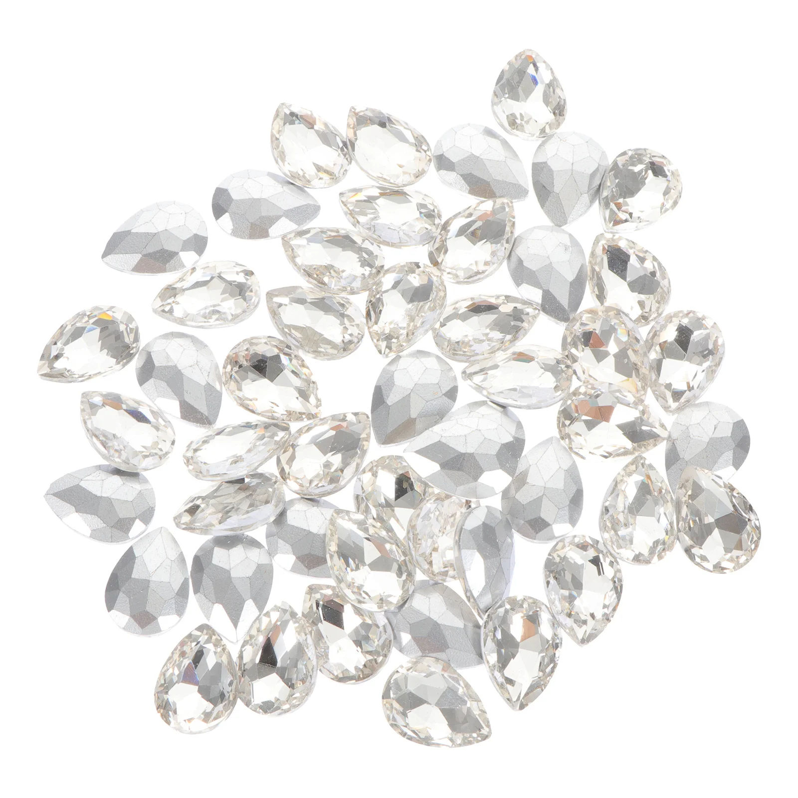 

50Pcs Crystal Glass Faceted Rhinestone Droptear DIY Apparel Accessories Jewelry Making Crafts Clothing Decoration Garment