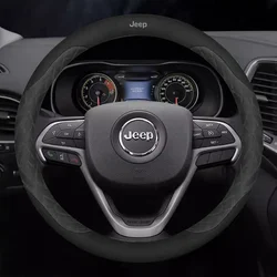 Car Steering Wheel Cover For Jeep Grand Cherokee XJ SRT Renegade Compass Wrangler JK TJ Patriot  Trail Hawk Auto Accessories