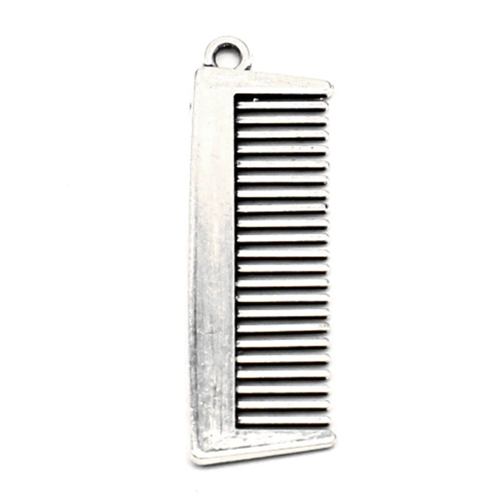 10pcs 10x33mm Comb Charms Pendants Car Accessori Jewelri Antique Silver Color