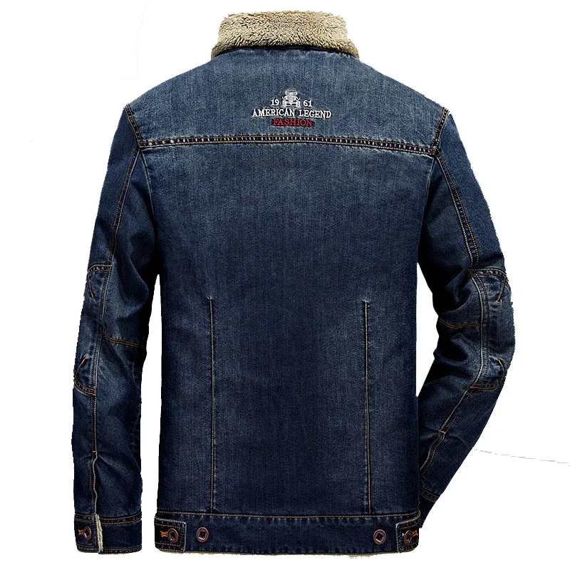 Winter Jackets Men Oversized Fleece Denim Jacket 6XL 7XL Streetwear Thicken Casual Jacket Coat Men\'s Clothing Outerwear AF66009A