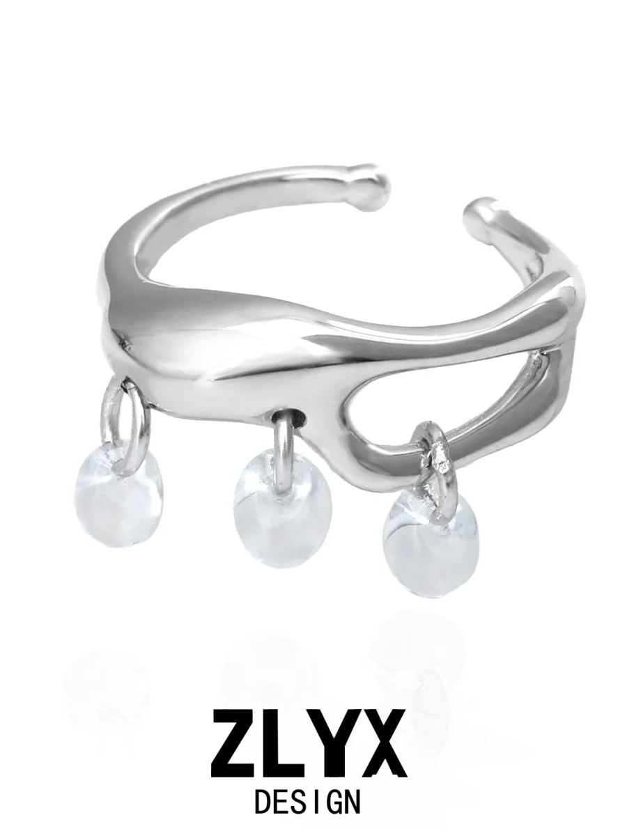 zlyx-s925-スターリングシルバー-イヤーカフ-レディース-ファッション-ドロップ型-拡張リキッドシルバー-ドリップ-ミニマリスト-個性派ジュエリー