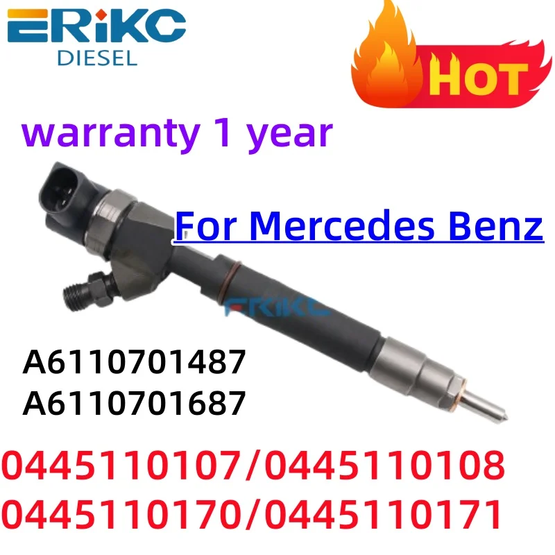

0445110107 Diesel Fuel Injector 0445110108 0445110170 0445110171 For Mercedes Benz A6110701487 A6110701687(0445110106)
