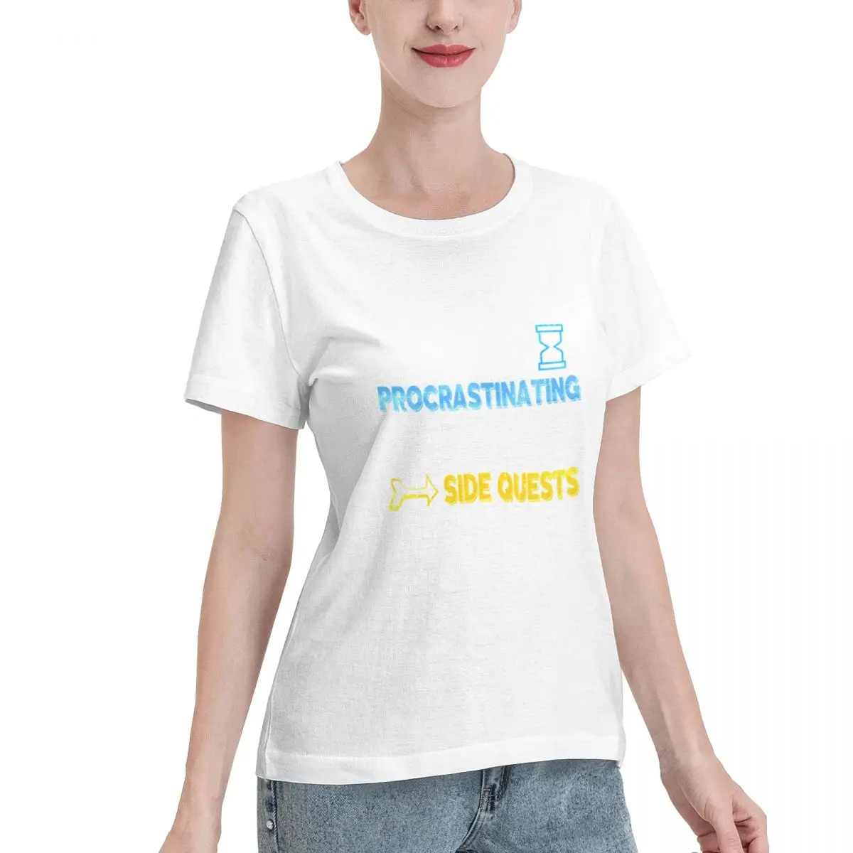 Long Lasting I M Not Procrastinating I M Doing Side Quests Women's T-shirt Casual Blank T Shirt