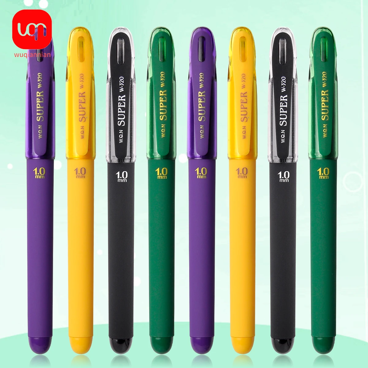 Imagem -04 - Conjuntos de Canetas Gel de Tinta Grande Capacidade Papelaria Estética Material Barato para Itens Escolares Roxo Verde Amarelo 1.0 mm Pcs