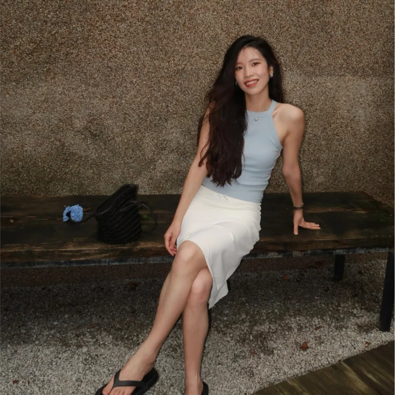 Low Waist Lace Trim  Skirt Women Spring Summer Pure Desire Sexy Small Bow Knot Gored Skirt Bodycon mid Length Skirt
