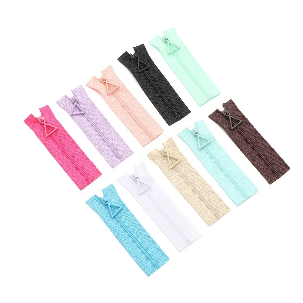 5pcs/set New Triangle Head DIY Clothes Accessory Handmade Sewing Scrapbooking Garment Applique  Clothing Zippers Mini Zipper